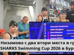 Елена Низамова с впечатляващ дебют: Две втори места в групата от SHARKS Swimming Cup 2026 в Бургас elena nizamova sharks swimming cup burgas 2026